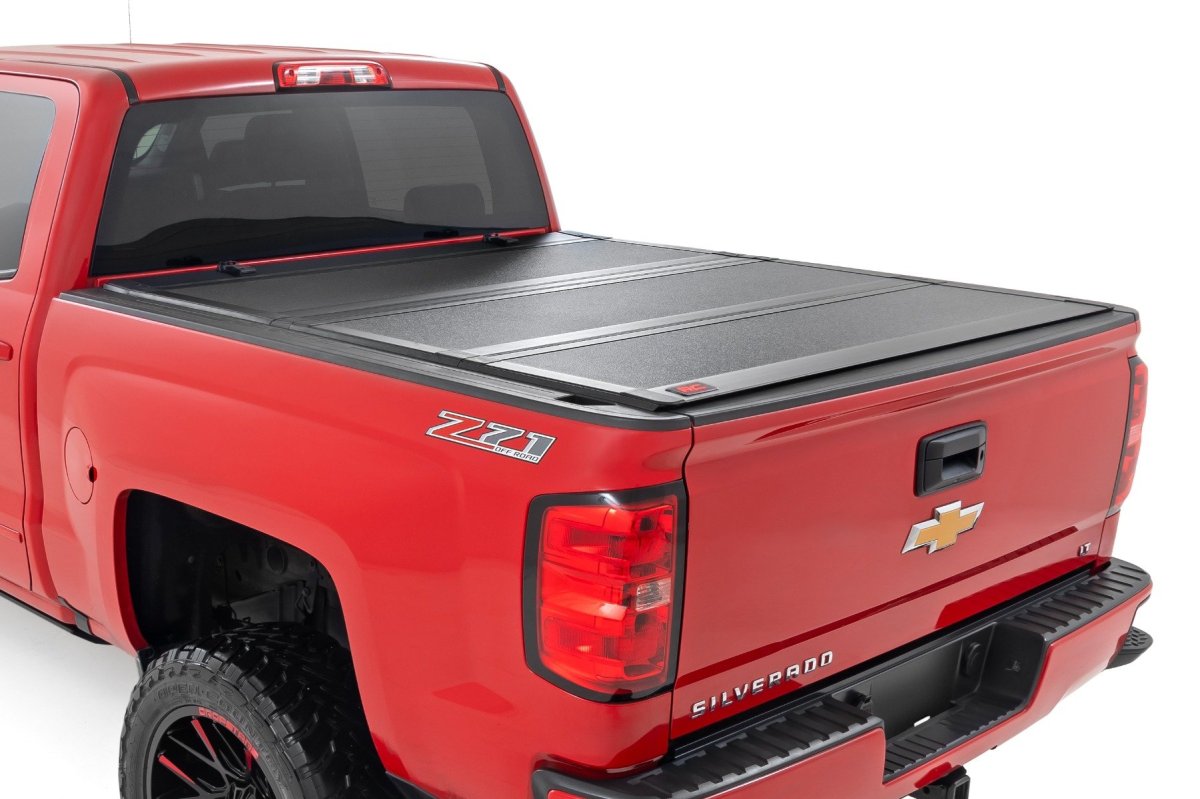 GMC Sierra 2500 HD Bed Cover - Rough Country - Hard Tri-Fold Flip Up - '14-'19